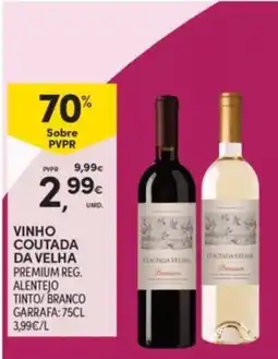 Continente vinho coutada da velha premium reg. alentejo tinto/ branco promoção