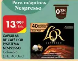 Pingo Doce Cápsulas de café l'or p/sistema nespresso promoção