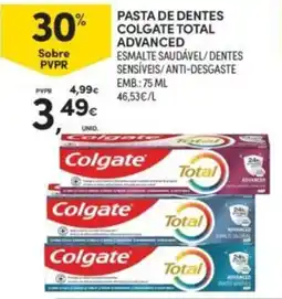 Continente Pasta de dentes colgate total advanced promoção