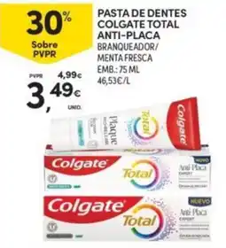 Continente Pasta de dentes colgate total anti-placa branqueador/menta fresca promoção