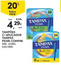 Continente tampões c/ aplicador tampax pearl compak promoção