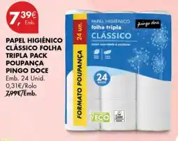 Pingo Doce papel higiênico clássico folha tripla promoção