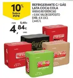 Continente Refrigerante c/ gás lata coca cola promoção