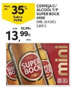 Continente cerveja c/ álcool t/p super bock mini promoção