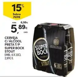 Continente Cerveja c/ álcool preta t/p super bock stout promoção