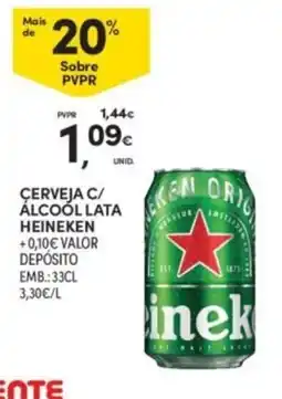 Continente Cerveja c/ álcool lata heineken promoção