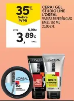 Continente cera/gel studio line l'oreal promoção