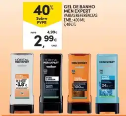 Continente gel de banho men expert promoção