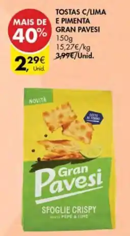 Pingo Doce Tostas c/lima e pimenta gran pavesi promoção