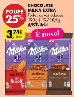 Pingo Doce Chocolate milka extra promoção