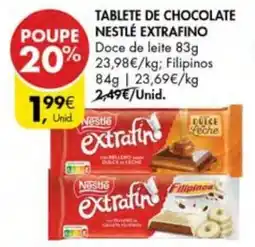 Pingo Doce Tablete de chocolate nestlé extrafino promoção
