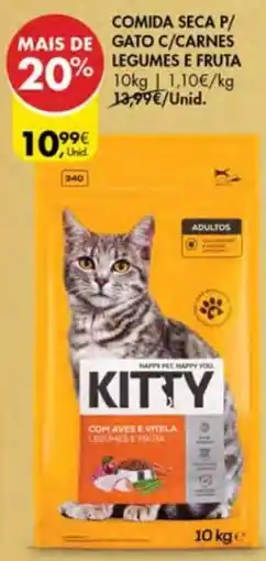 Pingo Doce Kitty comida seca p/ gato c/carnes legumes e fruta promoção