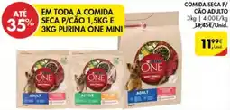 Pingo Doce comida seca p/cão 1,5kg e 3kg purina one mini promoção