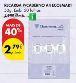 Pingo Doce Recarga p/caderno a4 ecosmart classroom mates promoção