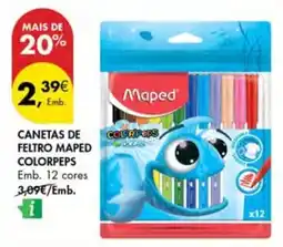 Pingo Doce canetas de feltro maped colorpeps promoção
