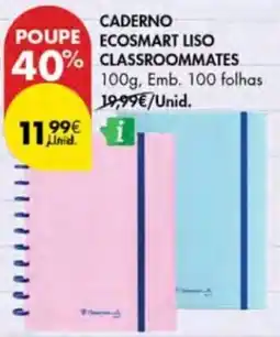 Pingo Doce caderno ecosmart liso classroommates promoção