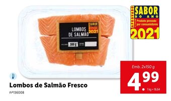 Lidl Lombos de Salmão Fresco 2x150g promoção