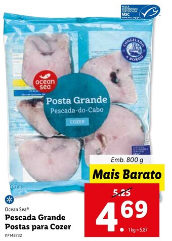Lidl Ocean Sea Pescada Grande Postas para Cozer 800g promoção