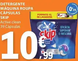 E.Leclerc detergente máquina roupa cápsulas skip active clean promoção