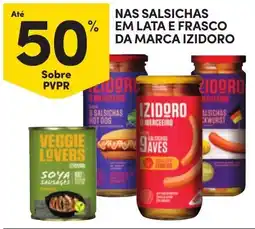Continente salsichas em lata e frasco da marca izidoro promoção