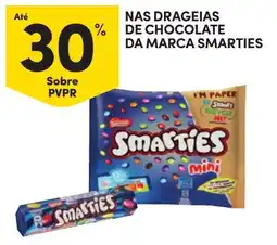 Continente drageias de chocolate da marca smarties mini promoção