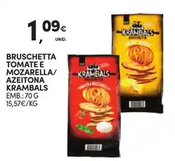 Continente Bruschetta tomate e mozzarella/azeitona krambals promoção