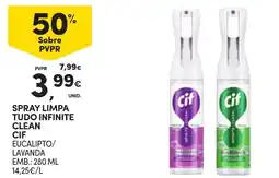 Continente spray limpa tudo infinite clean cif eucalipto/lavanda promoção