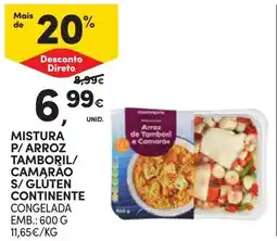 Continente Mistura p/ arroz tamboril/ camarão s/ gluten continente promoção