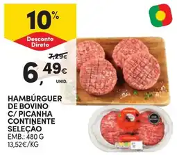 Continente Hambúrguer de bovino c/ picanha continente seleção promoção