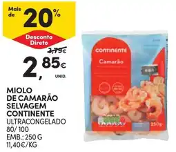 Continente miolo de camarão selvagem continente promoção