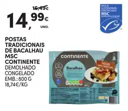 Continente Postas tradicionais de bacalhau msc continente promoção