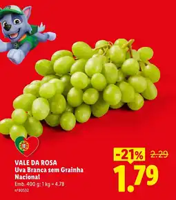 Lidl vale da rosa uva branca sem grainha nacional promoção