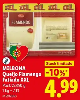 Lidl Milbona Queijo Flamengo Fatiado XXL promoção