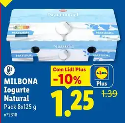 Lidl Milbona iogurte natural promoção
