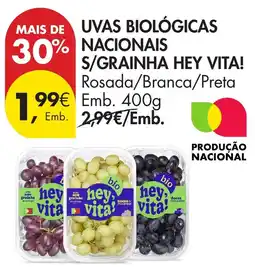 Pingo Doce Uvas biológicas Hey Vita! promoção