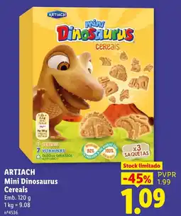 Lidl Artiach mini dinosaurus cereais promoção
