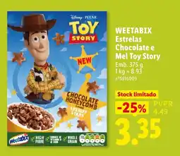 Lidl Weetabix Estrelas Chocolate e Mel Toy Story promoção