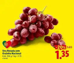 Lidl Uva Rosada sem Grainha Nacional promoção