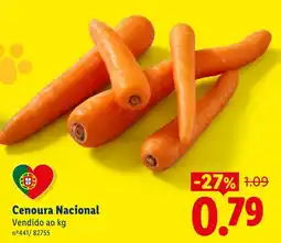 Lidl Cenoura Nacional promoção
