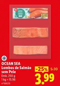 Lidl ocean sea lombos de salmão sem pele promoção