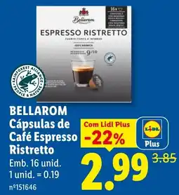 Lidl Bellarom Cápsulas de Café Espresso Ristretto promoção
