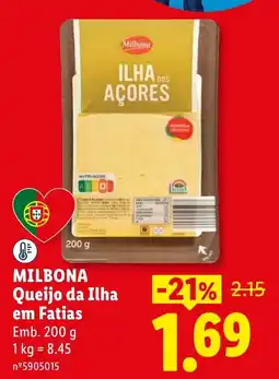 Lidl Milbona queijo da ilha em fatias promoção
