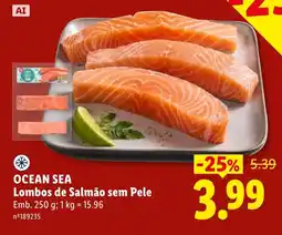 Lidl Ocean Sea Lombos de Salmão sem Pele promoção
