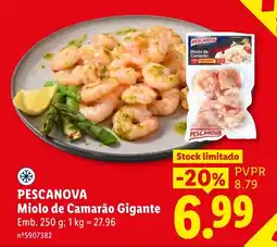 Lidl Pescanova miolo de camarão gigante promoção