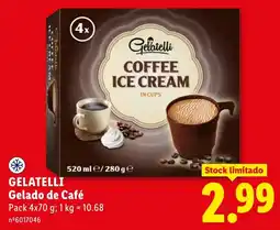 Lidl Gelatelli Gelado de Café promoção