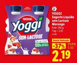 Lidl Yoggi sem lactose morango promoção