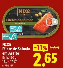 Lidl Nixe filete de salmão em azeite promoção