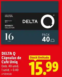 Lidl Delta q cápsulas de café uniq promoção