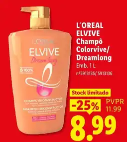 Lidl L'oreal elvive champô colorvive/dreamlong promoção