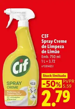 Lidl Cif spray creme de limpeza de limão promoção